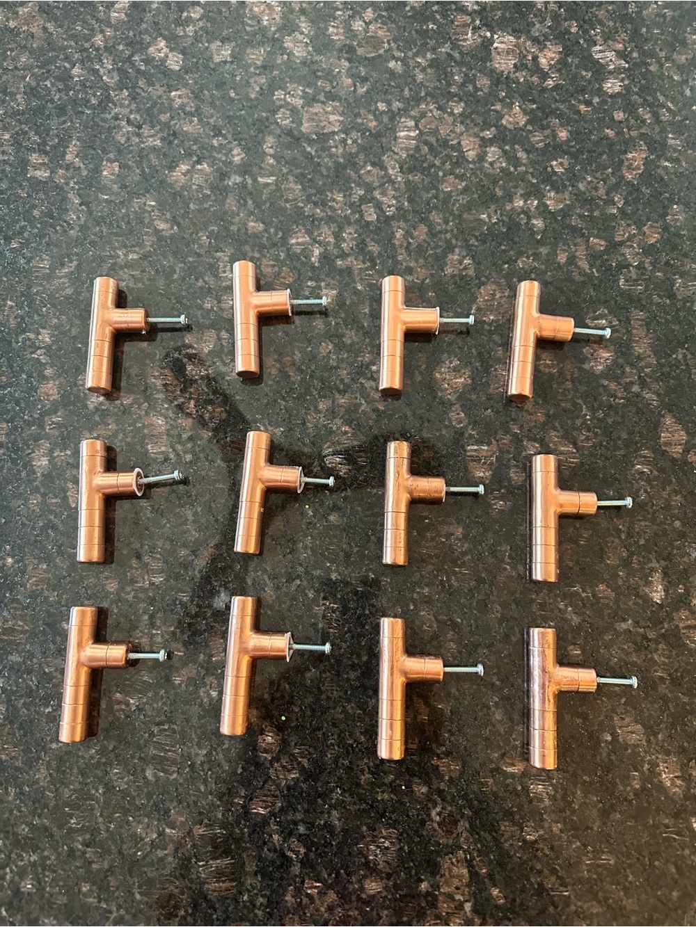 Set of 12 “Proper Copper” brand Copper cabinet pulls
